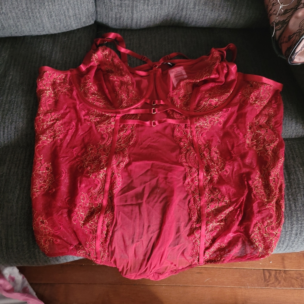 Torrid BNIB Torrid Red Lingerie Size 5 Bodysuit NWT
